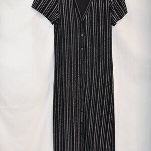Black short sleeve maxi dress button down.